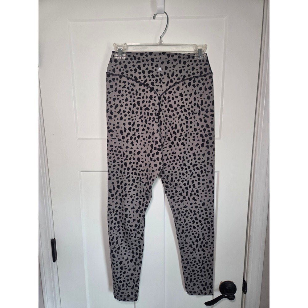 Balance Athletica Grey Black Cheetah Print High Waisted Leggings Womens Large